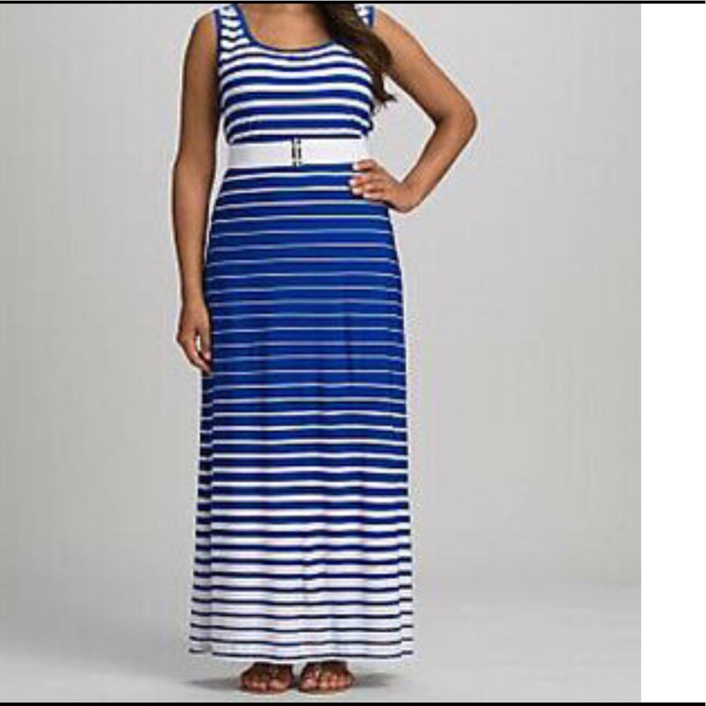 Roz & Ali Blue and white Maxi Dress